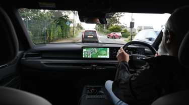 EV tow test - Kia driving interior