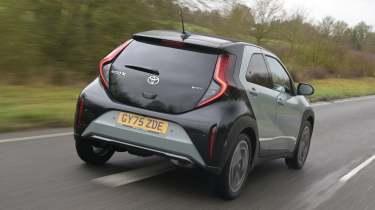 Toyota Aygo X testing in the UK - rear tracking 