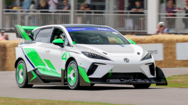 MG EX4 at 2023 Goodwood Festival of Speed - front action