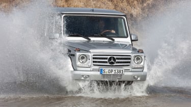 Mercedes G-Class water splash action shot