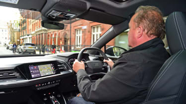 Audi Q4 e-tron final report: over-shoulder interior view