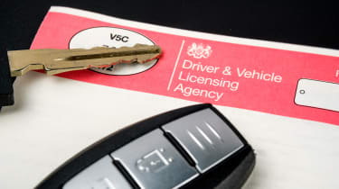 DVLA V5C document and car keys