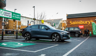 Polestar 2 and LEVC TX connected to Sainsburys EV chargers