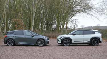 Kia EV3 and Cupra Born - face-to-face static