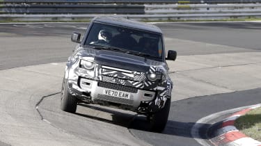 Land Rover Defender V8 spy shots dynamic carousel