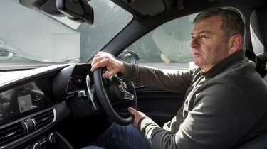 Steve Sutcliffe driving the Alfa Romeo Giulia Quadrifoglio