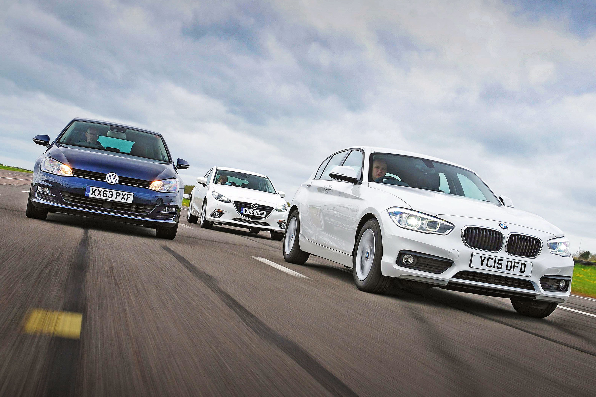 BMW 1 Series vs VW Golf & Mazda 3 | Auto Express