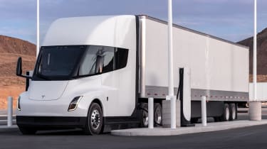 Tesla Semi - connected to Supercharger