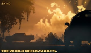 &quot;The world needs Scouts&quot; - teaser image with silhouette of pick-up truck and SUV