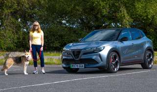Alfa Romeo Junior Elettrica Veloce - front with dog and Dawn