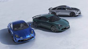 The entire range of Alpine A110s 