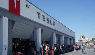 Tesla Model 3 customers queue