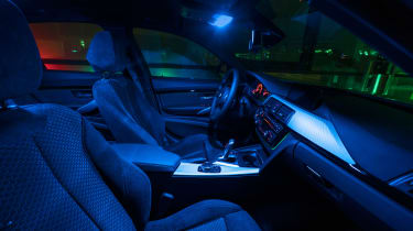 BMW 330e - blue interior