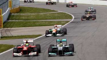 Nico Rosberg ahead of Felipe Massa