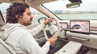 Jordan Katsianis driving the Volkswagen ID. Cross Concept