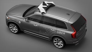 Volvo Uber autonomous car side