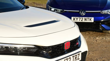 Honda Civic Type R and Volkswagen Golf R 20 Years - front grilles