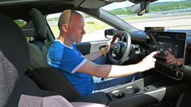 Phil McNamara sat in the Hyundai Ioniq 3 prototype