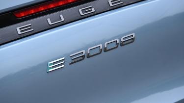 Peugeot E-3008 GT - long termer rear badge