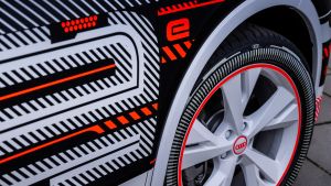 Audi Q4 e-tron prototype - side detail Audi Q4 e-tron prototype - side detail