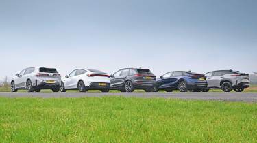 Premium electric SUV supertest - rear line-up