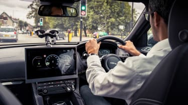 Jaguar Land Rover Traffic Light Assist tech in car