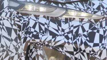 Hyundai Santa Fe spy shot headlight detail