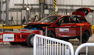 Nissan Qashqai undergoing crash testing