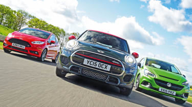 MINI JCW vs Vauxhall Corsa VXR & Ford Fiesta ST