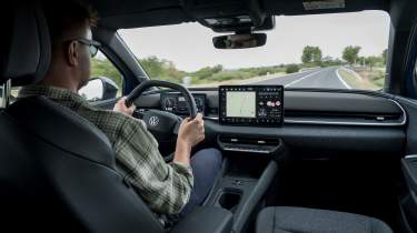 Alastair Crooks driving the Volkswagen ID. Polo