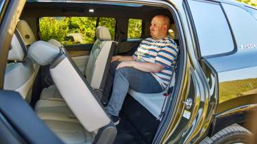 Ellis Hyde sat in the back of the Skoda Peaq