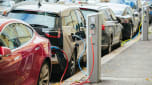 EVs charging on the street