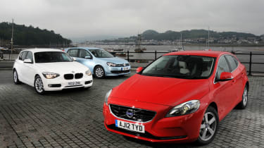 BMW 1 Series vs VW Golf and Volvo V40