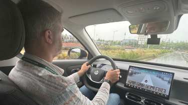 Auto Express deputy editor Richard Ingram driving the Leapmotor B10 prototype
