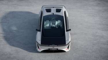 Ceer Exobot sedan - front overhead