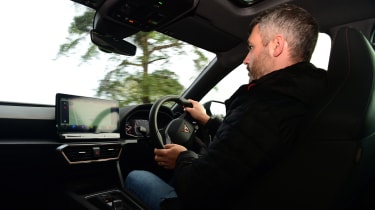 Auto Express deputy editor Richard Ingram driving the Cupra Formentor