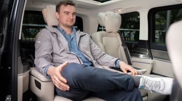 Alastair Crooks sitting in the Mercedes V-Class