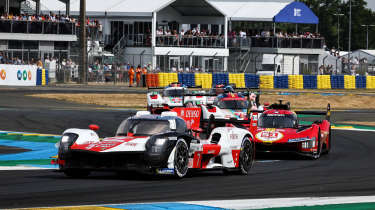 Le Mans racing cars on the Ford Chicane