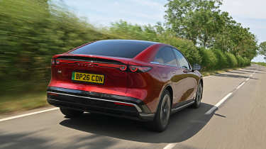 Mazda 6e in the UK - rear tracking 