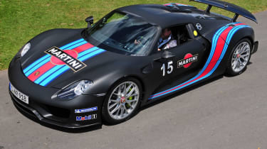 Porsche 918 Spyder with Martini livery at Goodwood