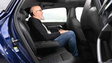 Auto Express senior road test editor Dean Gibson sitting in the Audi S3&#039;s back seat