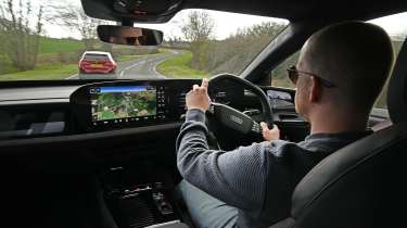 Audi S6 Avant e-tron - car being driven by Auto Express chief reviewer Alex Ingram