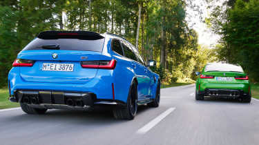 BMW M3 Saloon and touring dynamic rear shot