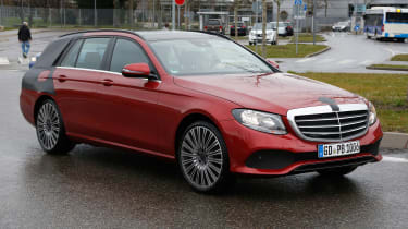 Mercedes E-Class estate spies side front
