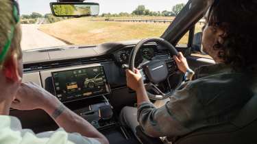 Jordan Katsianis driving the Range Rover Sport EV prototype