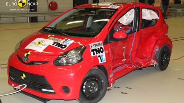 Toyota Aygo Euro NCAP crash test front side