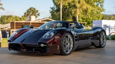 Pagani Utopia Roadster on display at 2024 Monterey Car Week - front 3/4 static