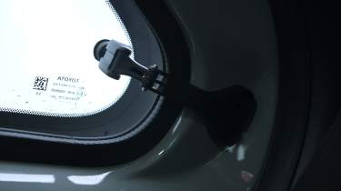 Toyota Aygo X testing in the UK - rear window release catch 