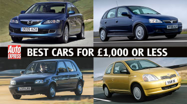 Best cars for £1,000 or less - header image