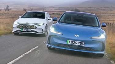 Winter range test - Mercedes and MG front end